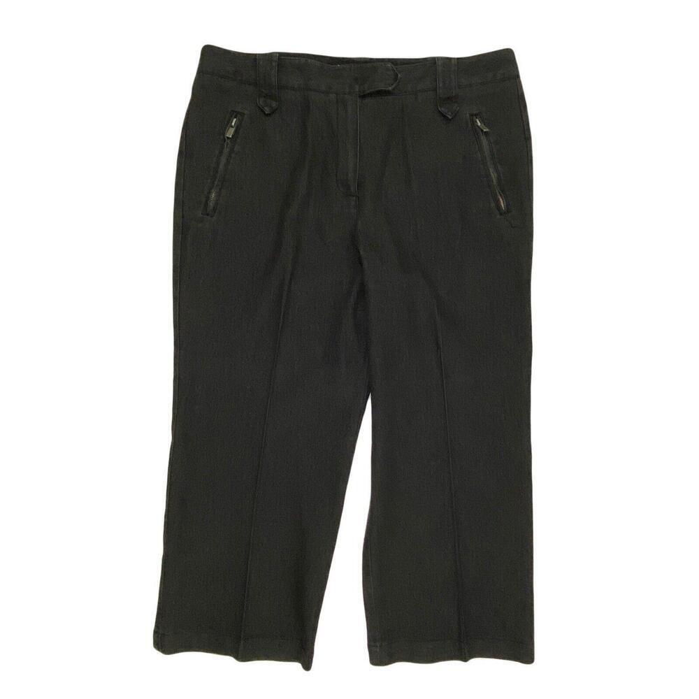 Larry Levine Capri Women's size 10 Dark Wash Black‎ Denim jeans